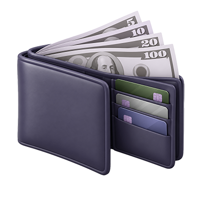Wallet with cash